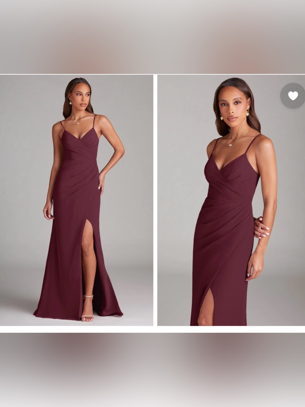 Azazie Maci Dress| Cabernet | Chiffon | Size A4 Petite